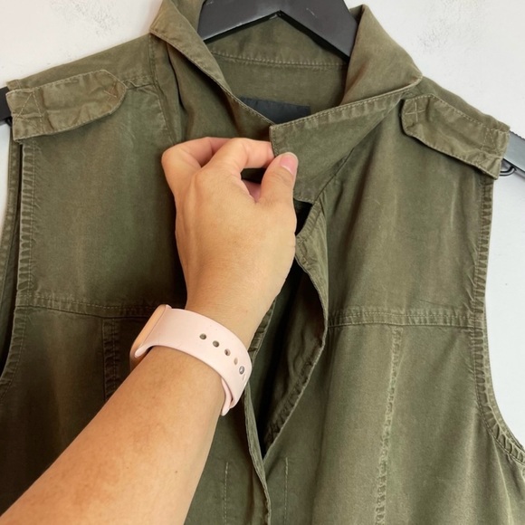 Sanctuary Olive Green Sleeveless Tie Vest - S - Picture 5 of 9